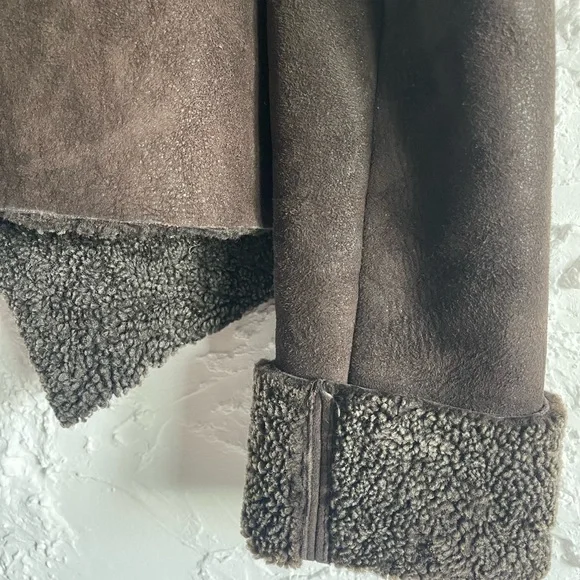 Rick Owen’s Brown Wool Coat, Large Lapels doubles as hood, long sleeves, vintage - Picture 4 of 9